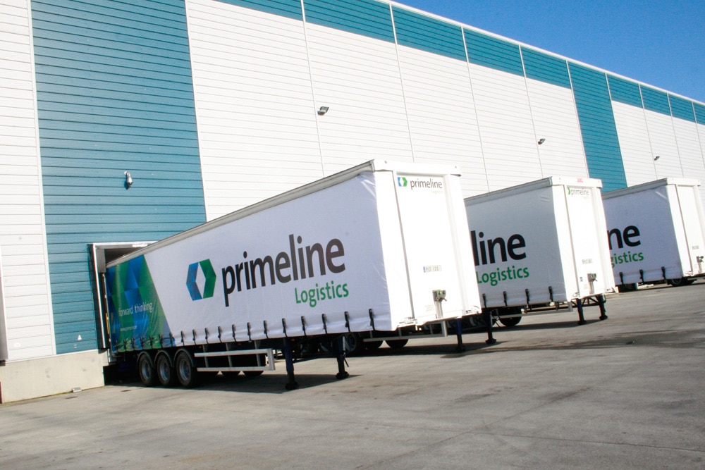 Primeline Logistics Branded Anti-Slash Curtainside Lorry